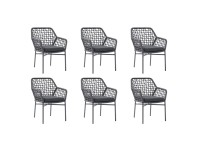 Acamp Rom rakásolható szék antracit/szürke melírozott 6 db-os garnitúra