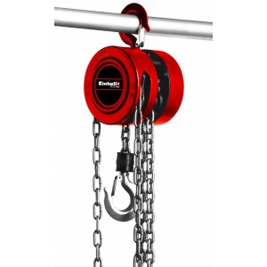 Einhell TC-CH 1000 láncos emelő, piros, lánccal és horoggal egy rúdon.