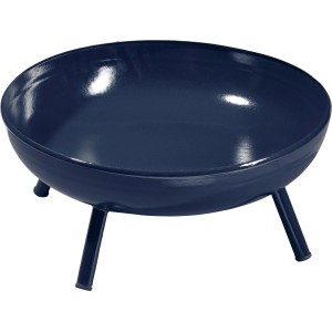 Kék OBI Medford acél tűzrakó tál, Ø 44 cm, tábortüzekhez a kertben.
