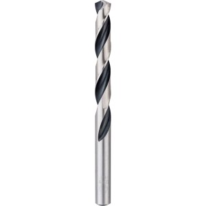 Bosch HSS spirálfúró PointTeQ 12 mm fémhez, ezüst színű, fekete hornyokkal.
