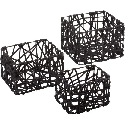 Baliv Industrial tárolókosár-szett fekete 3-részes