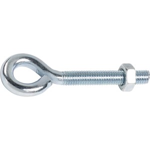 LUX M6 x 40 mm-es horganyzott szemescsavar anyával, rögzítéshez és horgonyzáshoz.
