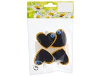 Szíves fa csipeszek fekete narancssárga 4 db