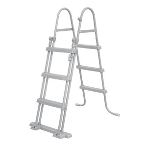 Szürke biztonsági létra (107 cm) Bestway Steel Pro MAX medencéhez, acélvázas medence.