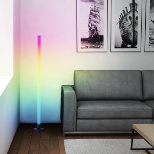Fekete LED asztali lámpa Neele színváltással, egy modern design állólámpa.