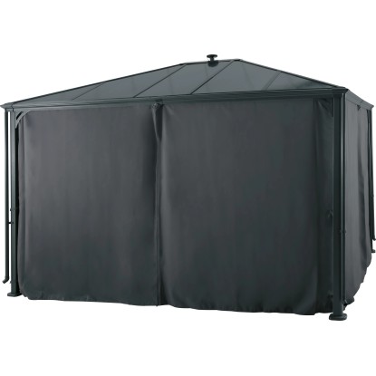 Antracit New Harmony pavilon 300x360 cm oldalsó panelekkel és tetővel.