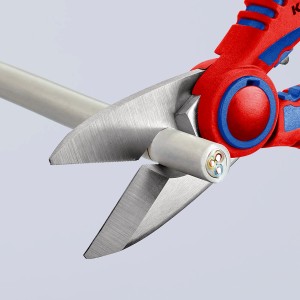 Knipex elektromos olló 160 mm kábelt vág. Fogó piros-kék fogantyúval.