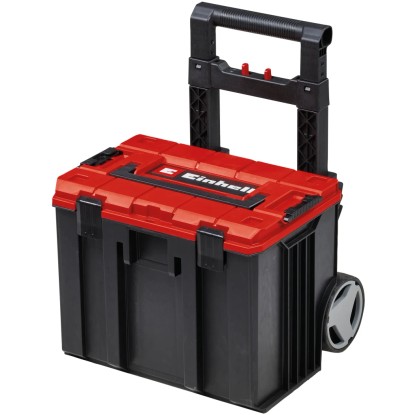 Einhell E-Case L szerszámosláda kerekekkel és teleszkópos fogantyúval, piros/fekete.