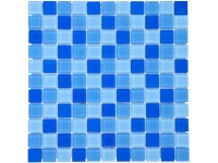 Üvegmozaik lap kék mix 30 cm x 30 cm Üvegmozaik lap kék mix 30 cm x 30 cm