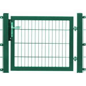 Zöld Premium szimpla kapu dupla rácsos betéttel és kerettel, 80x100 cm, kerti kerítésekhez.