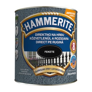 Hammerite rozsdavédő festék, közvetlenül a rozsdára, fekete szín. Fémre.
