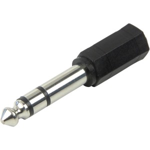 Schwaiger sztereó fejhallgató adapter, fekete, különböző csatlakozóméretű audio eszközök csatlakoztatásához.