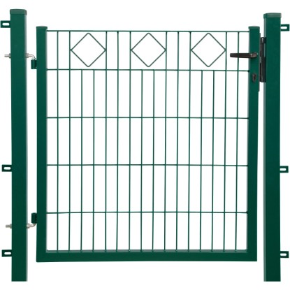 Egyszárnyú dekorkapu csúcsára állított négyszög sor zöld 100 cm x 100 cm