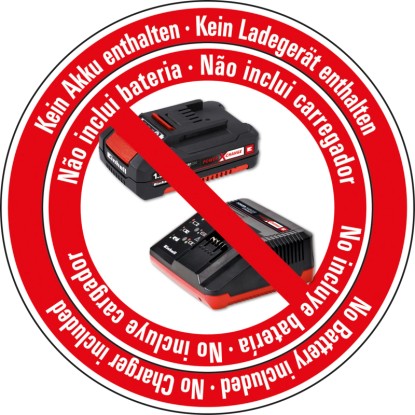 Szimbólum: Akkumulátor és töltő nem tartozék. A hőlégfúvó külön vásárolható meg.