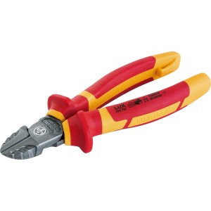 LUX Oldalcsípőfogó Professional VDE 160 mm, fogó piros-sárga nyéllel a biztonságos munkavégzéshez.