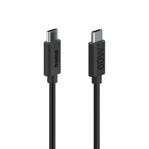 Hama adatkábel USB 2.0 TYPE-C/TYPE-C  60W 1,2M fekete