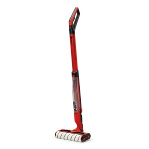 Einhell Cleanexxo akkus keménypadló tisztító, piros, forgókefével a tisztításhoz.