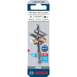 Bosch Pro Metal HSS-G Impact spirálfúró, 3 mm, fémhez.