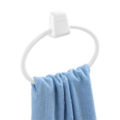 Wenko Pure törölközőtartó gyűrű, fehér műanyag