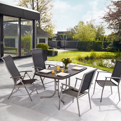 Vigo kerti asztal téglalap alakú Sevelit szürke 150 cm x 90 cm