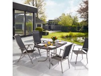 Vigo kerti asztal téglalap alakú Sevelit szürke 150 cm x 90 cm