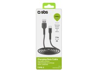SBS USB 2.0 - C-típusú USB adatkábel telefonokhoz 1,5 m fekete