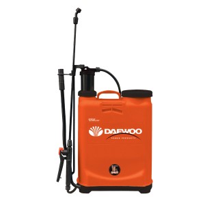 Daewoo nyomáspermetező, 16L, narancs. Ideális kerthez és növényápoláshoz.