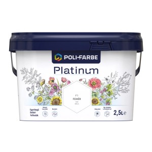 Poli - Farbe Platinum beltéri falfesték diszperziós Fehér matt 2,5 l