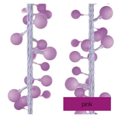 Emos LED fényfüzér 40 db cseresznye égő 4 m 3,6 W pink