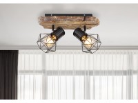 Globo Priska spotlámpa 2 izzós fekete 385 mm x 120 mm x 230 mm