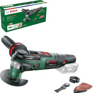 Bosch AdvancedMulti 18 akkus multifunkciós szerszám akku nélkül, tartozékokkal és csomagolással.