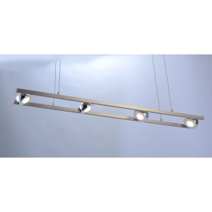 Applikációval vezérelhető LED függőlámpa Lolasmart-Opti acél, 98 cm széles, okos világításhoz.