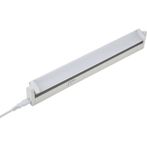 Ezüst LED pultvilágítás (8W) kapcsolóval és kábellel konyhába és műhelybe.