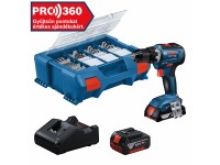 Bosch Professional akkus fúró-csavarozó GSR 18V-55 akkukkal kofferben 100 db
