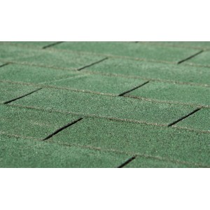 Zöld, téglalap alakú tetőzsindely kerti ház tetőhöz, 3 m²-es csomag.