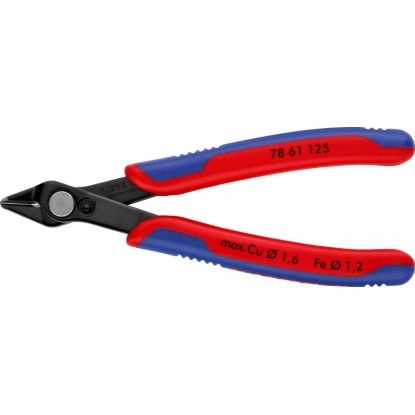 Knipex Electronic Super Knips, 125 mm-es fogó, többkomponensű markolattal, barnított.