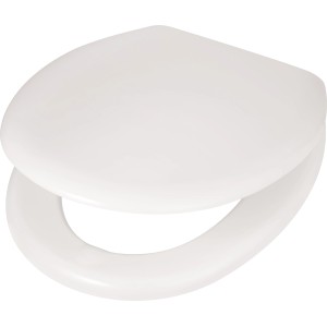 Fehér baliv Copala WC-ülőke MDF fa maggal, univerzális design minden fürdőszobába.
