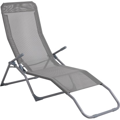 Pando napozóágy szürke 140 cm x 61 cm x 57 - 96,5 cm összecsukható