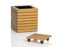 Lechuza Square görgős alátét 37,5 cm x 37,5 cm x 7 cm eukaliptuszfa FSC®