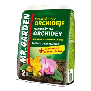 Mr. Garden orchidea föld zsák sárga és rózsaszín orchideával. Ideális az egészséges növekedéshez.