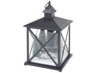 Dekor LED lámpás téli tájjal 38 cm fekete két kivitelben elemes