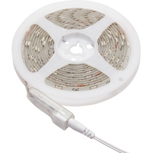 3m RGB LED flexibilis szalag tekercsen csatlakozóval és kábellel a rugalmas világításhoz.