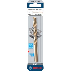 Bosch Pro Stainless Steel spirálfúró, 7 mm, bronz. Fémfúró rozsdamentes acélhoz.