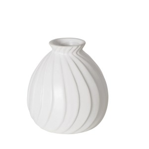 Fehér Boltze Home Zalina Mini váza barázdákkal, Ø 10 cm, magasság 9 cm.