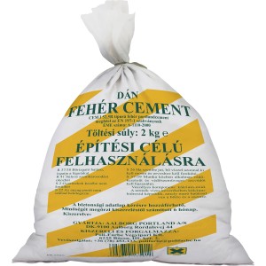 Cement és habarcs zsák, fehér, 2kg.
