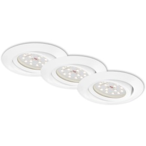3 db-os fehér Briloner LED süllyesztett spotlámpa készlet, állítható beltéri használatra.