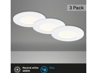 Briloner süllyesztett LED-es lámpa 3 darabos készlet fehér Ma: 3 cm átmérő: 8,5