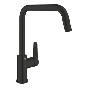 Grohe QuickFix Start mosogató csaptelep, fekete, magas kifolyóval.