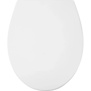 Fehér baliv Crosby WC-ülőke lassú záródással. Fényes, ovális WC-ülőke duroplastból.