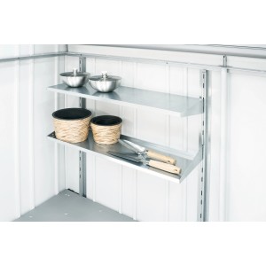 Biohort polckészlet StoreMax 190-hez 2 acél polccal és polctartókkal a kert rendszerezéséhez.